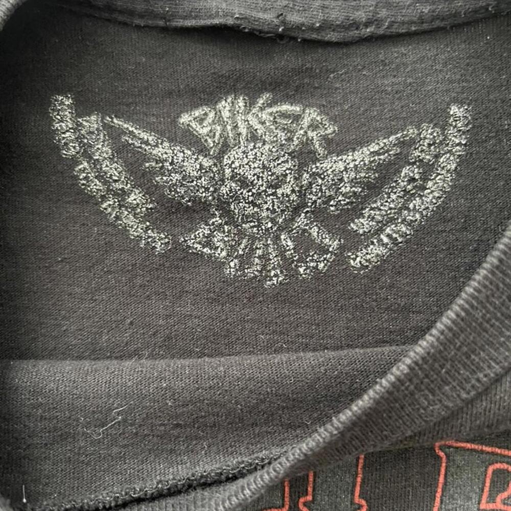 Faded 2013 Harley-Davidson Flame Wing Tee – Biker Skull Tag - Picture 3 of 4